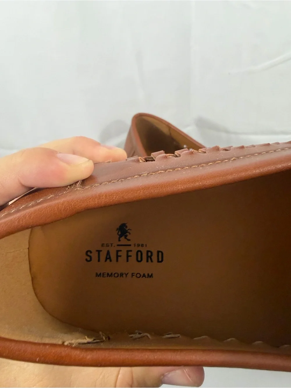 NWT Stafford Men's Size 11 Brown Memory Foam Woven Slip-On Loafers